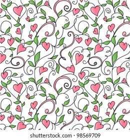 Background with hearts ornament