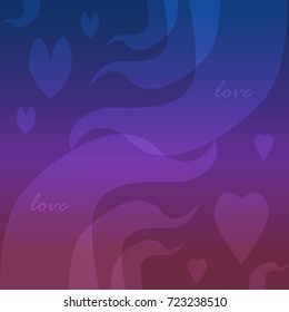 Background with hearts. Pink and purple. Vector illustration.