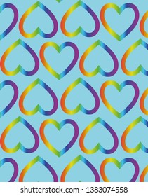Background of hearts with a rainbow bypass. Beautiful pattern for LGBT communities