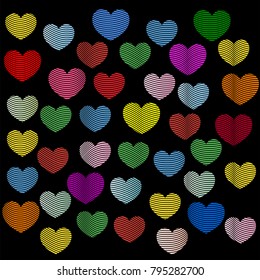 Background of hearts with raster effect on Valentine's Day