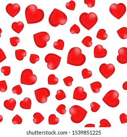 Background with hearts. Red mesh hearts. Vector illustration.
