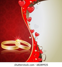 Background with hearts and rings , eps10 format