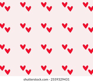 Background with hearts. Seamless pattern with red hearts. Valentine, a symbol of love and romance for Valentine's Day and weddings.