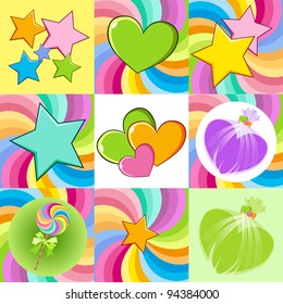 background with hearts and stars