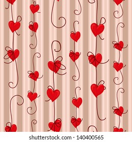 Background with hearts and stripes