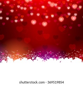 Background with hearts and text frame