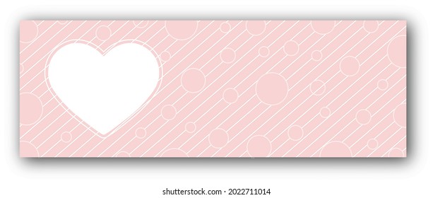 Background with hearts for text photos or illustrations and circles for congratulations, cards, banners and creative designs. Flat style