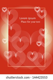 Background with hearts. Use the certificate, currency, diplomas.