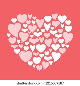 Background of hearts for Valentine's day