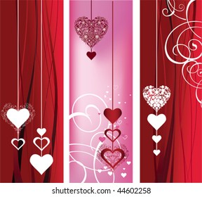 Background with hearts. Valentine's day. All elements and textures are individual objects. Vector illustration scale to any size.