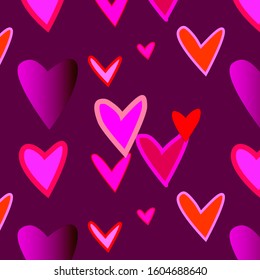 Background with hearts for Valentine's Day. Background for wrapping paper and fabric. Background for wallpaper. Pattern.