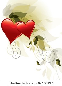 Background with Hearts. Valentines Illustration.