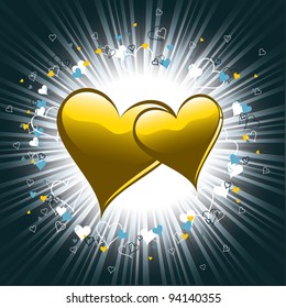 Background with Hearts. Valentines Illustration.