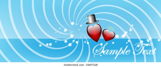 Background With Hearts. A vector congratulatory card for wedding and valentine's day.