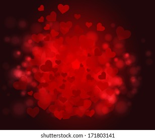 Background with hearts. Vector illustration
