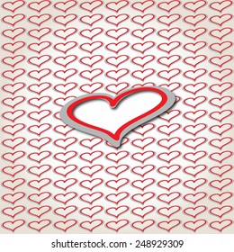 Background of hearts, vector illustration