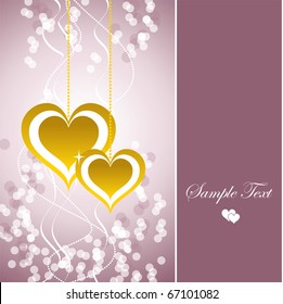 Background with Hearts. Vector Illustration.