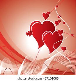 Background with Hearts. Vector Illustration.