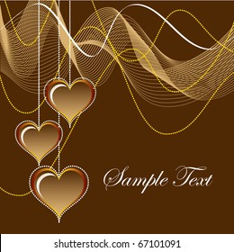 Background with Hearts. Vector Illustration.