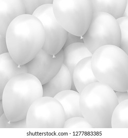 Background with helium balloons. Realistic celebration baloon