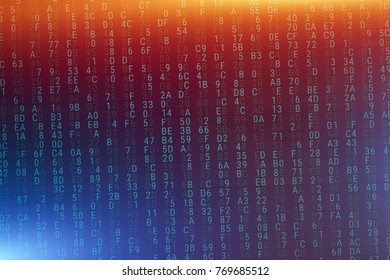 Background of the hexadecimal code. Vector illustration.