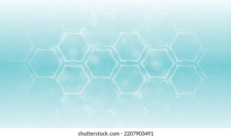 Background Of Hexagon Geometric White Blue Pattern. Healthcare Medical And Technology Background.Graphic Digital Science Concept Design.