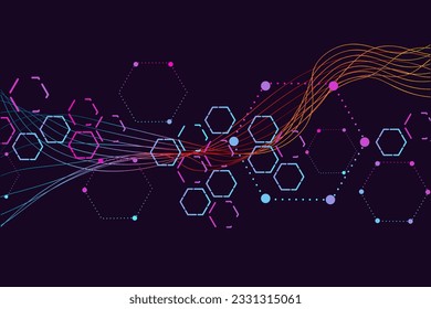 Background Hexagon and Line or Sales, Horizontal Poster, Header, Cover, Social Media, Fashion Ads. Abstract Design for innovation Technology, Science, Healthcare and Medicine. Vector illustration