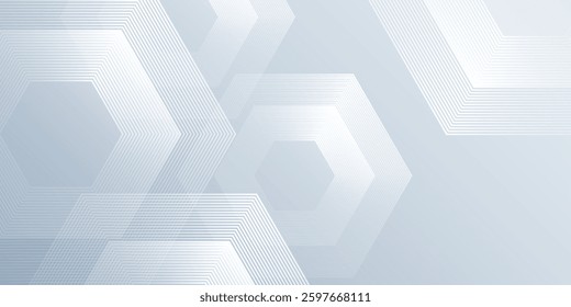 Background hexagon lines on gray background. Geometric stripe line abstract simple modern design