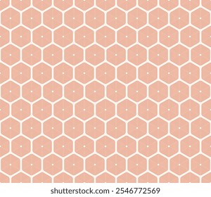 Fondo con patrón de hexágono. Color de zanahoria sobre fondo a juego. Patrón de mosaico de hexágonos apilados redondeados. Formas hexagonales. Diseño sin fisuras. Ilustración vectorial basculante.