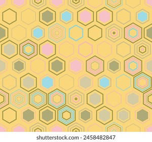 Background with Hexagon Pattern. Geometric elements of varied style and color. Hexagonal cells. Tileable pattern. Seamless background. Creative vector illustration.