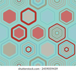 Background with Hexagon Pattern. Geometric elements of varied style and color. Large hexagons. Tileable pattern. Seamless background. Cool vector illustration.