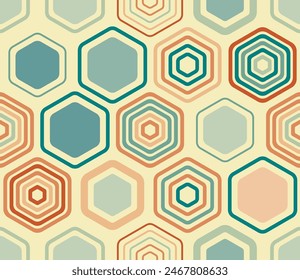 Background with Hexagon Pattern. Geometric elements of varied style and color. Large hexagons. Tileable pattern. Seamless background. Creative vector illustration.