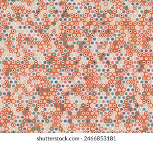 Background with Hexagon Pattern. Geometric shapes of varied style and color. Regular hexagon shapes. Tileable pattern. Seamless background. Creative vector illustration.