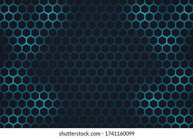 Fondo con textura hexagonal negro y azul. Ilustración vectorial eps 10.