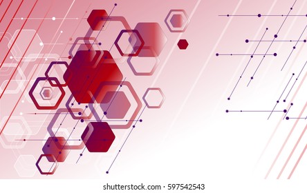 
Background of hexagonal elements in burgundy tones, red hexahedrons tones. For business solutions. Vector Graphics Elements of hexagons