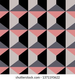 Background from hexagonal square pyramids. Vector illustration, seamless pattern in pastel colors. 3D illusion texture.