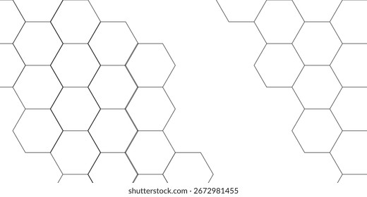 Background with hexagons . Abstract background with lines . Futuristic honeycomb hexagon white background. Geometric seamless texture white abstract background