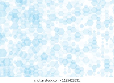 Background with hexagons of different scale. Abstract geometric pattern, design element, backdrop for posters, business cards, covers, brochures Vector illustration