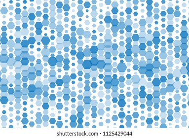 Background with hexagons of different scale. Abstract geometric pattern, design element, backdrop for posters, business cards, covers, brochures Vector illustration