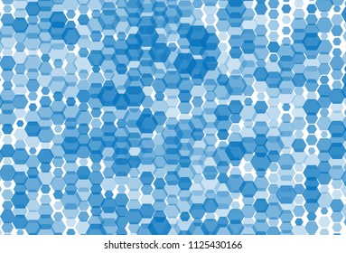 Background with hexagons of different scale. Abstract geometric pattern, design element, backdrop for posters, business cards, covers, brochures Vector illustration