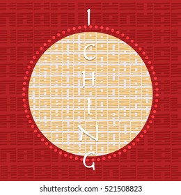 Background with hexagrams of I Ching: Book of changes classic of chinese tradition.