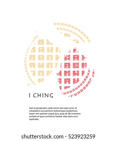 Background with hexagrams of I Ching: Book of changes classic of chinese tradition.