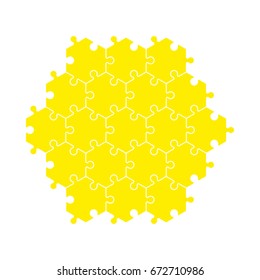 Background hexahedron puzzle pattern. Hexagon puzzle piece wallpaper template. banner presentation.