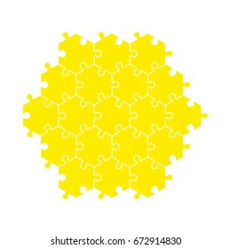 Background hexahedron puzzle pattern. Hexagon puzzle piece wallpaper template. banner presentation.