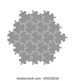 Background hexahedron puzzle pattern. Hexagon puzzle piece wallpaper template. banner presentation.