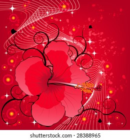 background with hibiscus