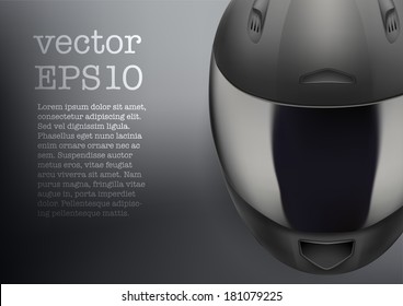 Background of High quality light gray motorcycle helmet. Sport vector Illustration, eps10.