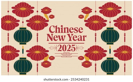 background high resolution victor eps, happy chines new year 2025 red and gold color.