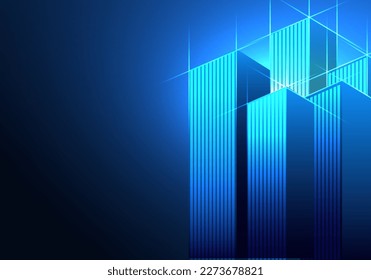 Background of high-rise buildings in the city as a hub for technology The Internet and the People That Make Prosperity