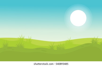 Background hill beauty landscape vector